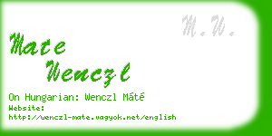 mate wenczl business card